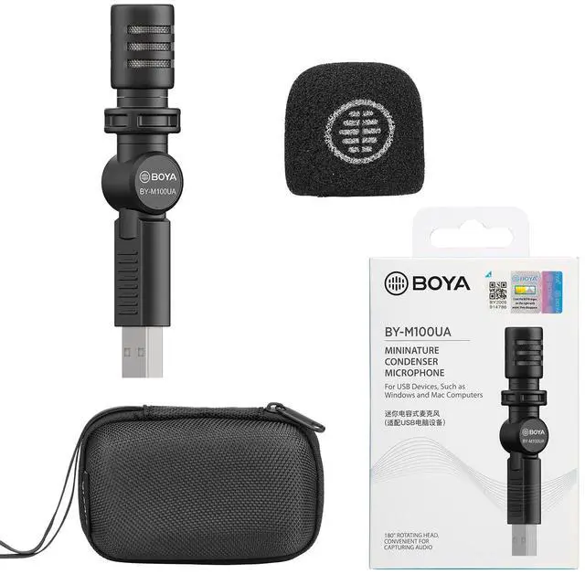 Main image of BOYA USB-A Microphone Record, BY-M100UA Mini Shotgun Microphone Plug & Play for USB-A Devices Samsung/Huawei Windows, PC Computer, Tablets, MAC in Podcast Liverstream Tiktok YouTube Video