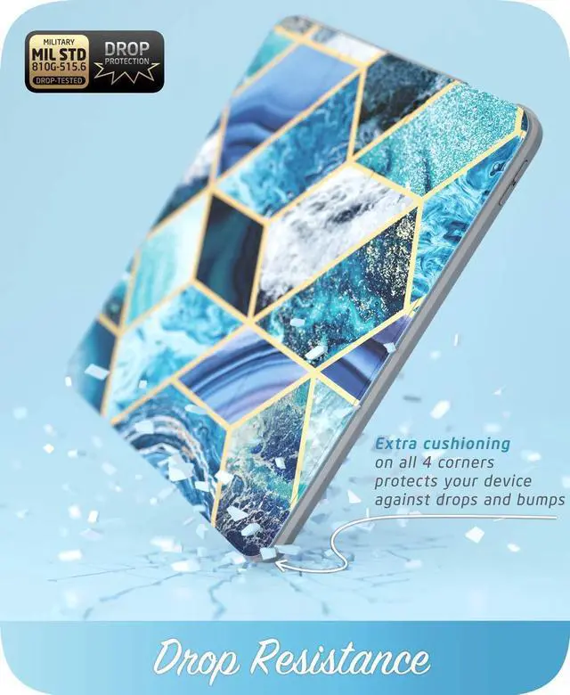 Alt view image 4 of 5 - i-Blason Cosmo Case for iPad Air 5th Generation/4th Generation 10.9 (2022/2020), Full-Body Trifold with Built-in Screen Protector Protective Smart Cover with Auto Sleep/Wake & Pencil Holder (Ocean)