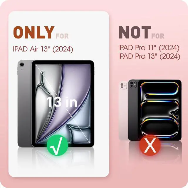 Alt view image 2 of 5 - i-Blason Cosmo for iPad Air 13 inch Case M3/M2 (2025/2024) with Pencil Holder [Auto Sleep/Wake] Full-Body Trifold Stand Drop Protective Smart Cover, Supports Pencil Pro and Pencil(USB-C), Pink