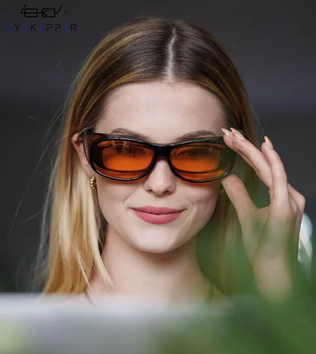 Alt view image 2 of 5 - Eyekepper 2 Pack Fit Over Blue Light Blocking Glasses Wear Over Computer Eyeglasses