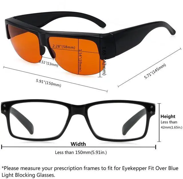 Alt view image 4 of 5 - Eyekepper 2 Pack Fit Over Blue Light Blocking Glasses Wear Over Computer Eyeglasses
