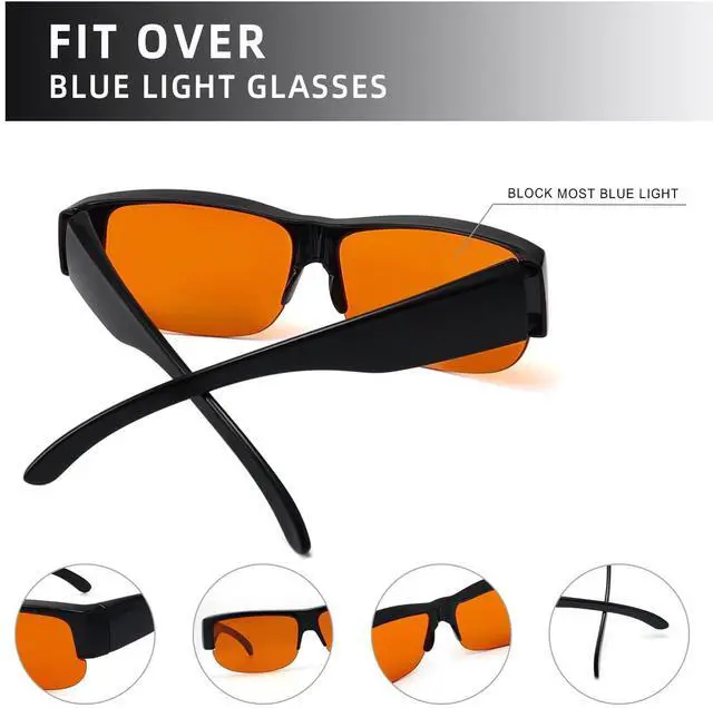 Alt view image 5 of 5 - Eyekepper 2 Pack Fit Over Blue Light Blocking Glasses Wear Over Computer Eyeglasses
