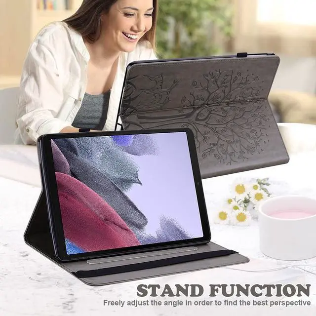 Alt view image 4 of 5 - VODEFOX for Kindle Fire HD 10 Tablet Case 13th Generation 2023 Release 10.1", PU Leather Folio Stand Deer Tree Cover with Card Slots for Fire Tablet HD10 & HD 10 Plus 2023 - Gray