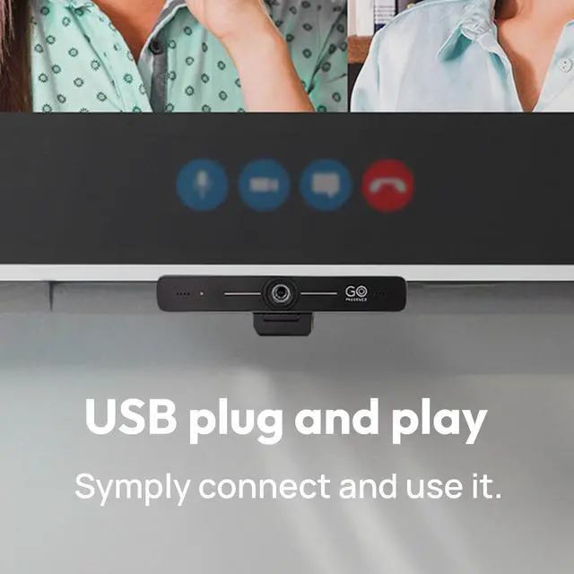 Alt view image 2 of 5 - GoPresence Smart 4K Ultra HD Webcam, 120° Wide-Angle, 20ft Audio Range, AI Auto-Framing