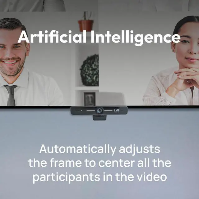 Alt view image 3 of 5 - GoPresence Smart 4K Ultra HD Webcam, 120° Wide-Angle, 20ft Audio Range, AI Auto-Framing