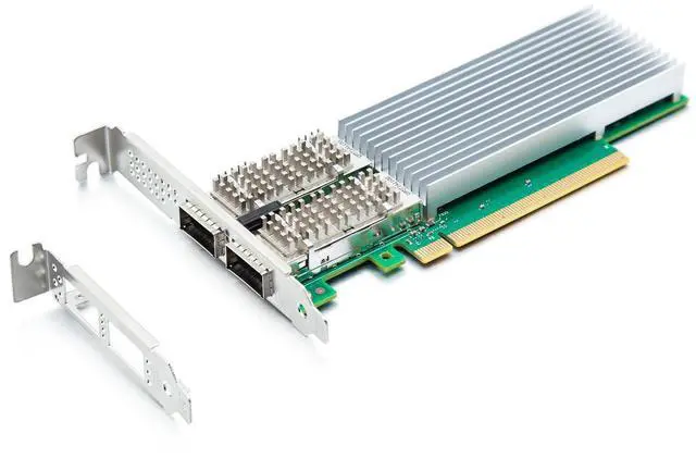 Main image of 100GbE Converged Network Card with Intel E810-CAM2 Controller, Dual QSFP28 Ports, PCIe 4.0 x16, Compare to Intel E810-CQDA2