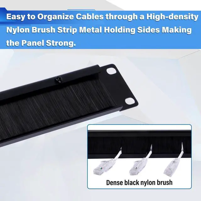 Alt view image 3 of 5 - GeeekPi 10 inch 1U Brush Cable Manager Rack Mount Cable Management Panel with Brush Strip for Cable Entry for DeskPi RackMate T1/T0/T2 and 10 inch Server Rack or Network Cabinet (2)