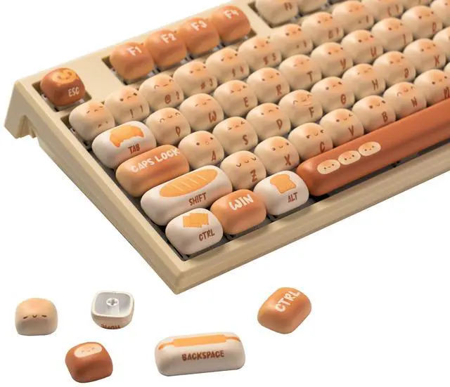 Main image of Akko PBT Keycaps Set, Bun Wonderland MOG Profile 138-Key Keycaps for Mechanical Keyboards