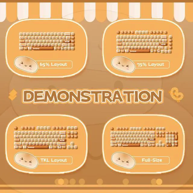 Alt view image 3 of 5 - Akko PBT Keycaps Set, Bun Wonderland MOG Profile 138-Key Keycaps for Mechanical Keyboards