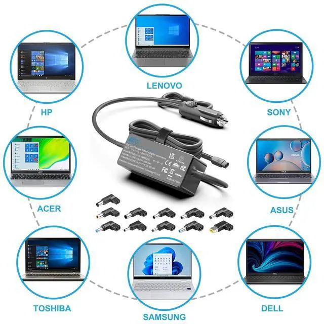 Alt view image 2 of 5 - KFD 100W 90W 65W Universal Laptop Car Charger 12V-24V DC Adapter Power Supply for Dell HP Asus MSI IBM Lenovo HP Sony Samsung LG TV Soundbar Monitor Toshiba Acer Fujitsu JBL Xtreme Boombox Speaker