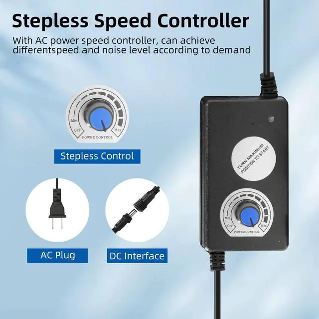 Alt view image 4 of 5 - PANO-MOUNTS 80mm 3.15inch Dual Ball Upgraded IP68 Waterproof Cooling Fan -Max 5000RPM with Stepless Speed Controller for DIY Ventilation Exhaust Projects