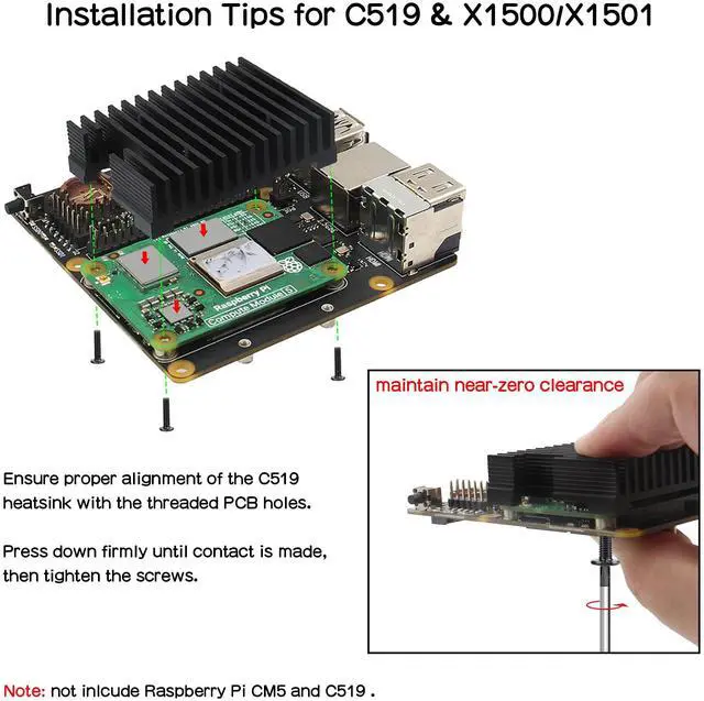 Alt view image 5 of 5 - Geekworm X1501 CM5 IO Carrier Board for Raspberry Pi Compute Module 5 Support Dual M.2 NVMe SSD|1GbE + 2.5GbE Ethernet Ports