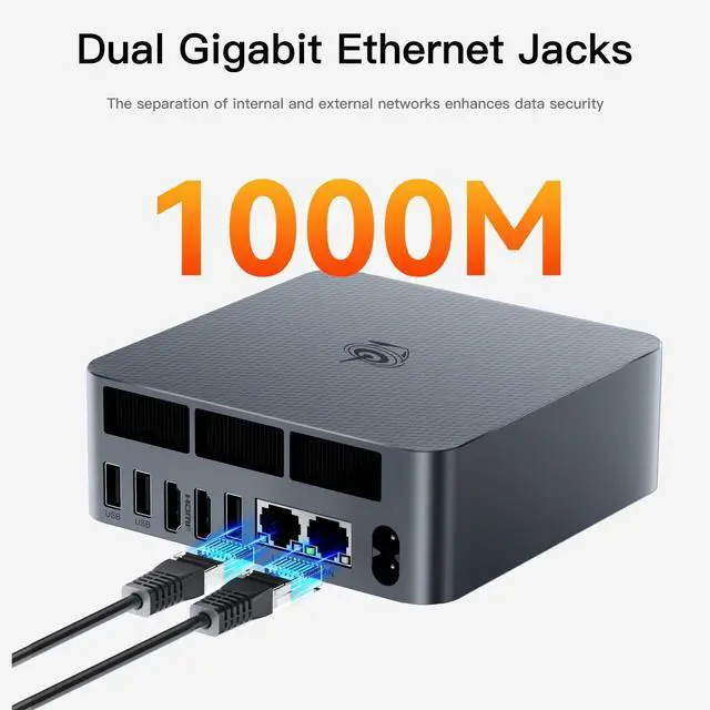 Alt view image 3 of 5 - Beelink EQR5 Mini PC, AMD Ryzen 5 5650U(7nm, 6C/12T) up to 4.2GHz, Mini Computer 32GB DDR4 RAM 1TB PCIe3.0x4 SSD, Micro PC 4K@60Hz Dual HDMI Display/WiFi6/BT5.2/Office/Home/HTPC/W-11 Pro