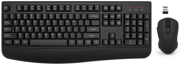 Main image of Wireless Keyboard and Mouse Combo, EDJO 2.4G Full-Sized Ergonomic Computer Keyboard with Wrist Rest and 3 Level DPI Adjustable Wireless Mouse for Windows, Mac OS Desktop/Laptop/PC