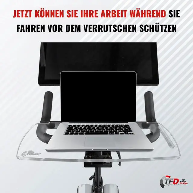 Alt view image 5 of 5 - TFD The TrayV2 | Improved V2 Tray for Peloton Bike (orginals) - Work & Ride with Your Phone, Laptop, Book or Tablet (Black) (Tray V2, Acrylic Clear)
