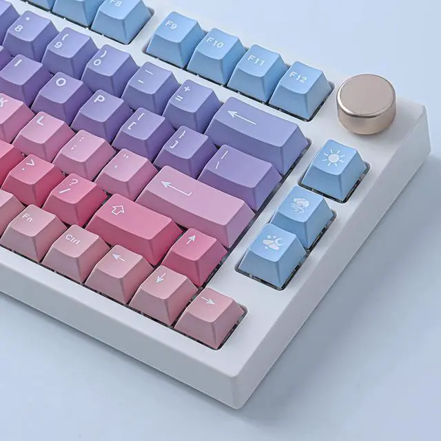 Alt view image 4 of 5 - JOMKIZ PBT Keycaps, 129 Keys Dye Sublimation Cherry Profile Keycaps with 6.25U Spacebar Colorful Clouds Keycap Set for Cherry MX Switches ISO/ANSI Layout Mechanical Keyboards