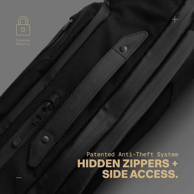 Alt view image 4 of 5 - The Frenchie Co. Work/Travel Speed Backpack, Expandable (23-30L) Laptop Backpack with Anti-Theft Magnetic Closure, Made of Ballistic Nylon