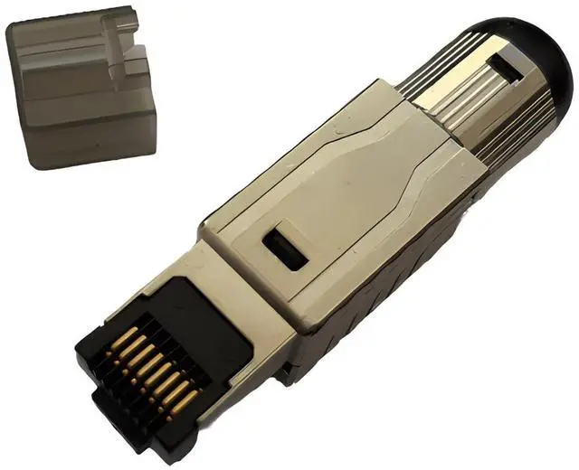 Alt view image 2 of 5 - Davonpha Cat8 Toolless RJ45 Connector,zinc Alloy Shielded Ethernet Termination Plugs for 2000MHz 2GHz 40G Double Shielded Solid LAN Cable Cat7 Cat6a 22AWG-24AWG,Tool-Free (Connector 6-Packs)