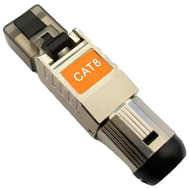 Alt view image 5 of 5 - Davonpha Cat8 Toolless RJ45 Connector,zinc Alloy Shielded Ethernet Termination Plugs for 2000MHz 2GHz 40G Double Shielded Solid LAN Cable Cat7 Cat6a 22AWG-24AWG,Tool-Free (Connector 6-Packs)