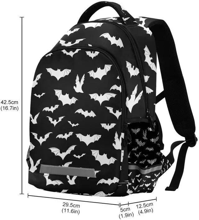 Alt view image 3 of 5 - Glaphy Halloween Bats Backpacks Laptop School Book Bag Lightweight Daypack for Men Women Teens Kids