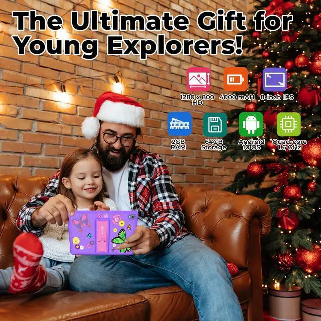 Alt view image 3 of 5 - Contixo 8-inch Kids Tablet - K80A Learning Tablets, Disney eBook Pre-Installed (Value $350), Educator Academy APPs, Parental Controls, Android 13, 32GB, Kid-Proof Case w/ & Stylus, Ages 3-12 - Purple