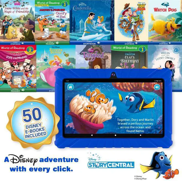 Alt view image 5 of 5 - Contixo 7 inch Kids Learning Tablet Bundle - Exclusive 50+ Disney Storybooks (Value $200), Headphone & Tablet & Bag for Kids, 32GB, Android 11, Parental Controls, Back to School - DarkBlue (Boys)