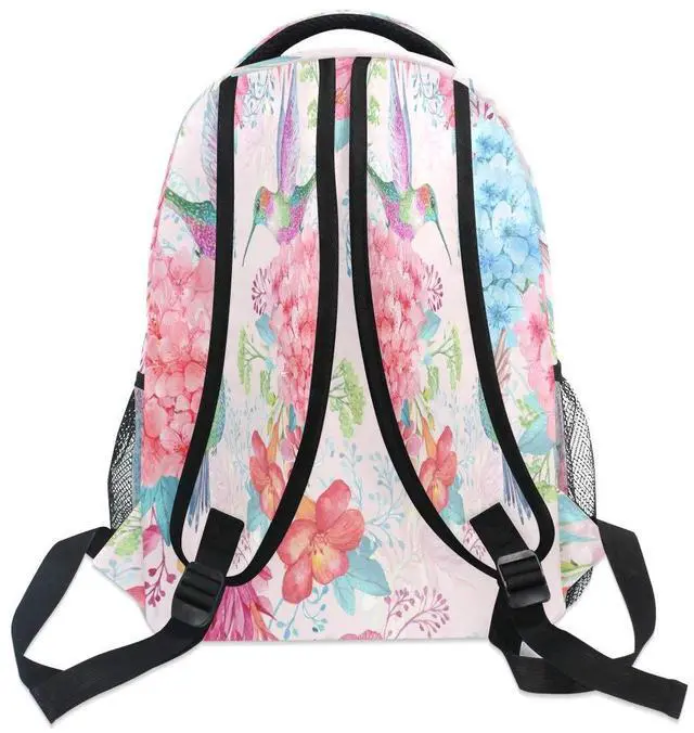 Alt view image 4 of 5 - Blueangle Tropical Flowers Hummingbirds Print Backpack Casual Daypacks Outdoor Sports Rucksack School Shoulder Bag for Men Women Boys Girls