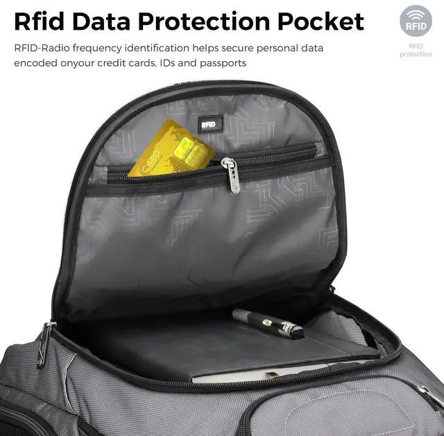 Alt view image 2 of 5 - Swissdigital Design TSA Business Laptop Backpack For Men,Travel Backpack With USB Charging Port,College Tech Backpacks With RFID Pockets Presents For Men Fits 15.6 Inch Computer Grey | TERABYTE