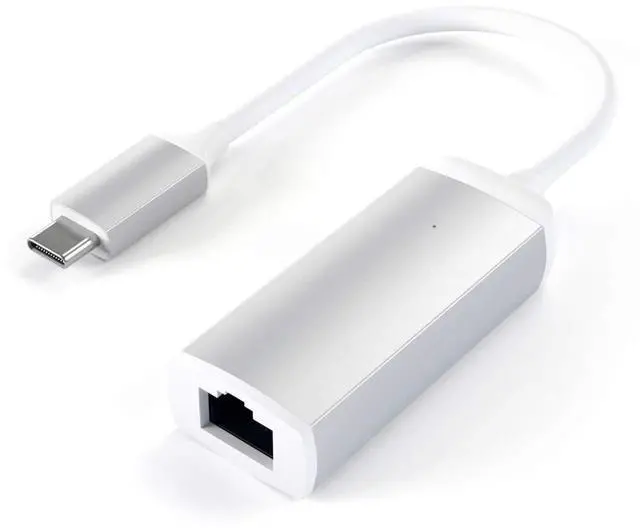 Main image of Satechi USB C to Ethernet Cable, Type-C Gigabit Ethernets Adapter, Aluminum Portable Ethernet-to-USB Converter for MacBook Pro/Air, iPad Pro/Air/Mini, Windows Laptop, Switch (Silver)