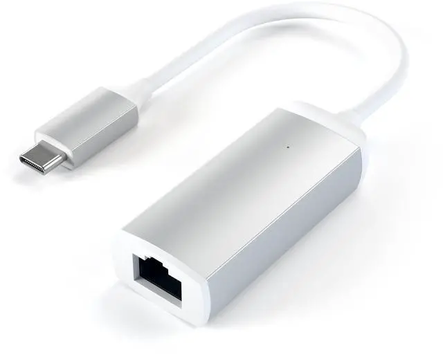 Alt view image 2 of 5 - Satechi USB C to Ethernet Cable, Type-C Gigabit Ethernets Adapter, Aluminum Portable Ethernet-to-USB Converter for MacBook Pro/Air, iPad Pro/Air/Mini, Windows Laptop, Switch (Silver)