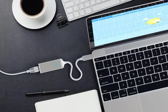Alt view image 5 of 5 - Satechi USB C to Ethernet Cable, Type-C Gigabit Ethernets Adapter, Aluminum Portable Ethernet-to-USB Converter for MacBook Pro/Air, iPad Pro/Air/Mini, Windows Laptop, Switch (Silver)