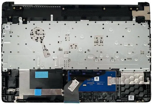 Alt view image 2 of 5 - Rinbers 15.6" Palmrest Upper Case Top Cover with Non-Backlit Keyboard Touchpad Assembly Replacement for HP 15-DW 15DW 15S-DU 15S-DY TPN-C139 L94460-001 - Matte Black