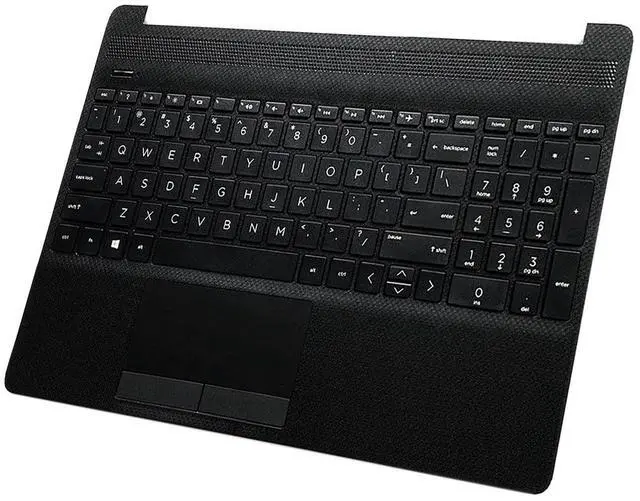 Alt view image 4 of 5 - Rinbers 15.6" Palmrest Upper Case Top Cover with Non-Backlit Keyboard Touchpad Assembly Replacement for HP 15-DW 15DW 15S-DU 15S-DY TPN-C139 L94460-001 - Matte Black