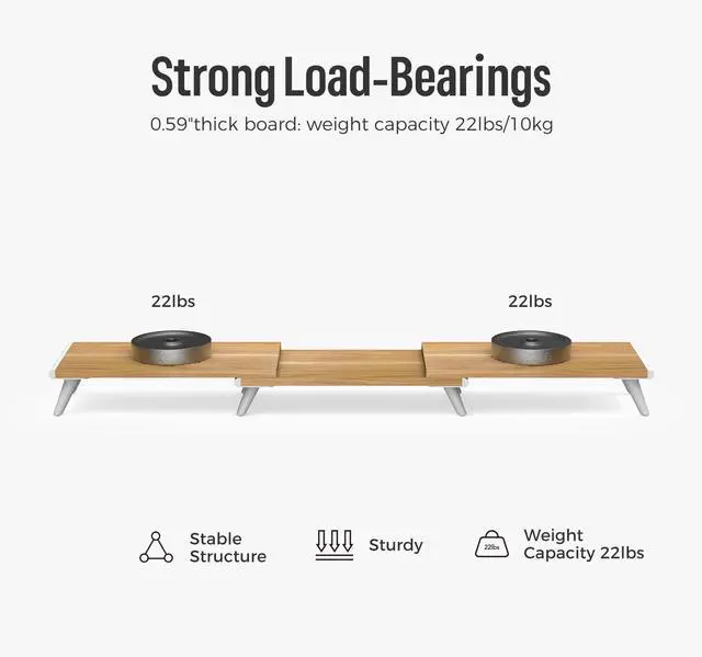 Alt view image 4 of 5 - loukin 17.32"*9.84" Dual Monitor Stand Riser for Desk Length Natural | 32"x14" Erasable Dry Erase Desk Mat