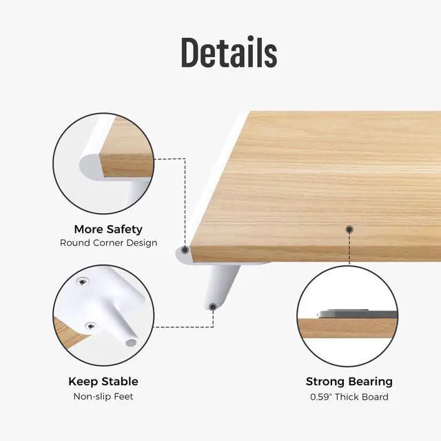 Alt view image 5 of 5 - loukin 17.32"*9.84" Dual Monitor Stand Riser for Desk Length Natural | 32"x14" Erasable Dry Erase Desk Mat