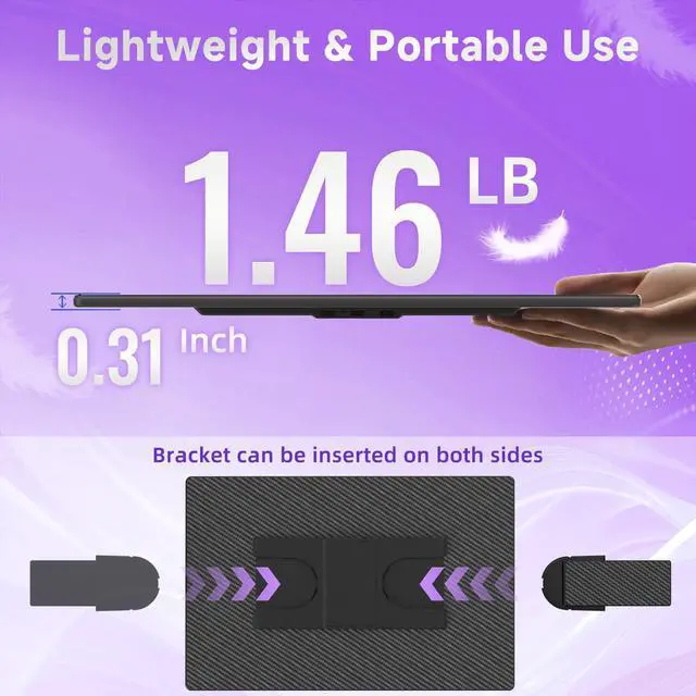 Alt view image 5 of 5 - ROYY Portable Monitor Screen Extender - 16 inch 1200P FHD USB-C HDMI Computer Display Gaming IPS with Stand HDR Travel External Monitor for Laptop PC Phone Mac Switch