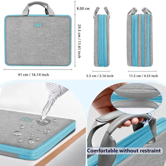 Alt view image 2 of 5 - ZINZ Slim and Expandable Laptop Sleeve 15 15.6 16 Inch Case Bag for 15"-16" Notebooks Water-Resistant Handbag Multipurpose Computer Accessories Storage Bag,G01Y01