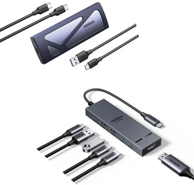 Main image of UGREEN 10Gbps SSD Enclosure Bundle with UGREEN Revodok USB-C Hub 6 in 1