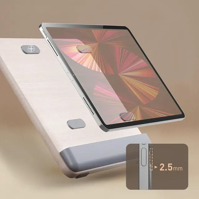 Alt view image 5 of 5 - Tablet Holder Wood Stand,Wooden Laptop Tablet Multi-Function Stand - Adjustable Height Portable Computer Drawing Writing Board Holder, for iPad Pro 12.9/11,iPad Air,iPad Mini and More