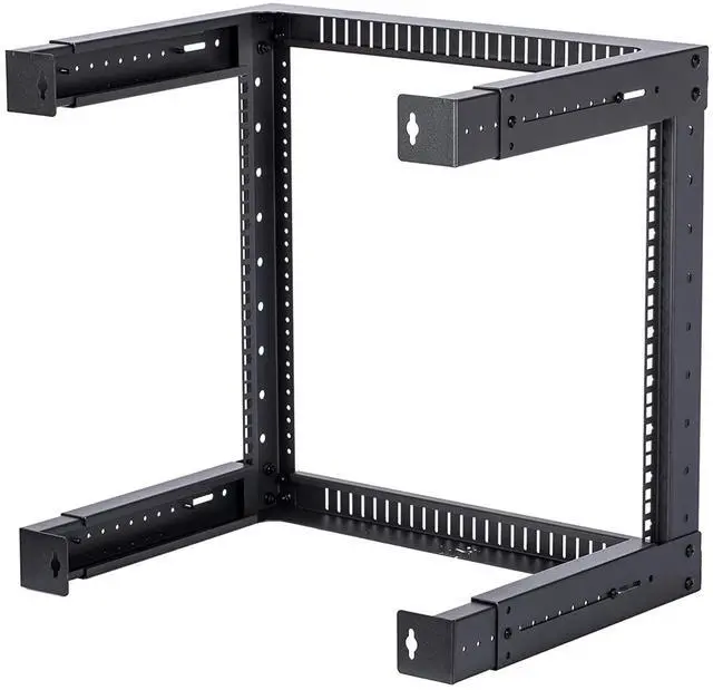 Alt view image 3 of 5 - TECHTOO Wall Mount Rack 9U Adjustable Depth Open Frame 19Inch Server Equipment Rack Heavy Duty Patch Panel Bracket Network Equipment Rack (Adjustable 9U)
