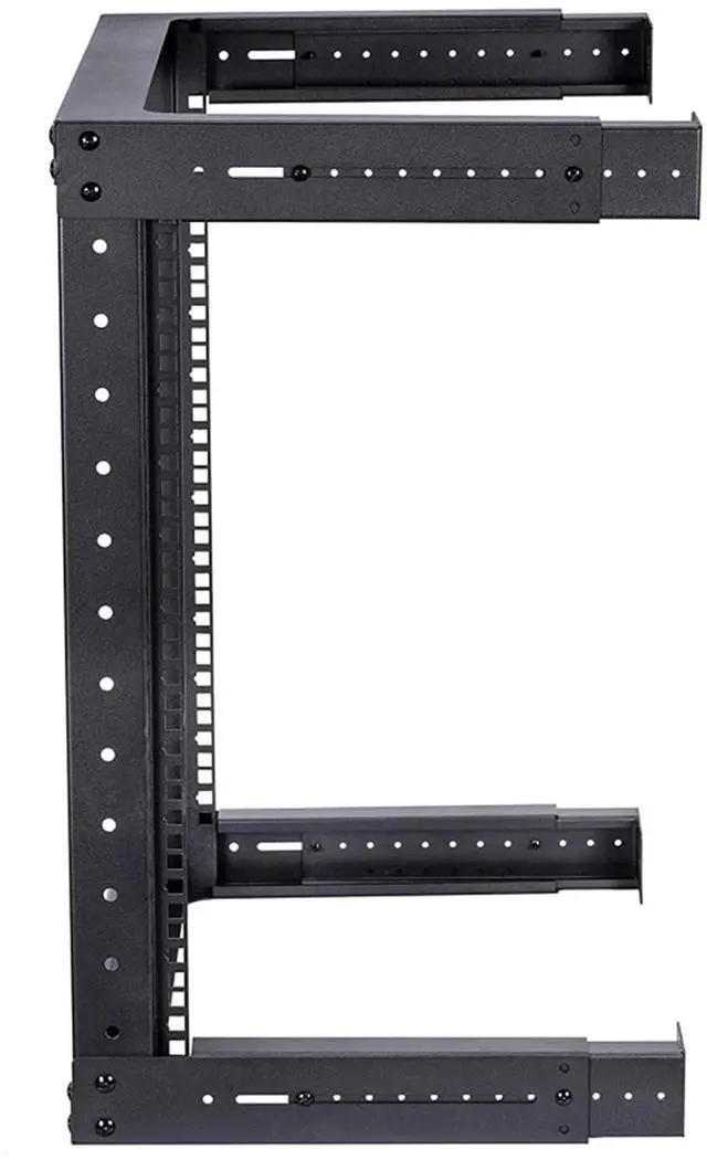 Alt view image 4 of 5 - TECHTOO Wall Mount Rack 9U Adjustable Depth Open Frame 19Inch Server Equipment Rack Heavy Duty Patch Panel Bracket Network Equipment Rack (Adjustable 9U)