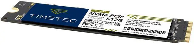 Alt view image 5 of 5 - Timetec 512GB MAC SSD NVMe PCIe Gen3x4 3D NAND TLC Read Up to 2,000MB/s Compatible with Apple MacBook Air (2013-2015, 2017), MacBook Pro (2013-2015), iMac (2013-2019), Mac Pro (2013), Mac Mini (2014)
