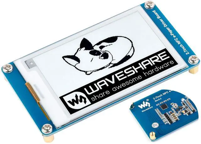Main image of waveshare 2.7inch Passive NFC-Powered e-Paper Module, 264 × 176 Pixels Black and White Display Color, No Battery Needed, No Messy Wiring Wire-Less Powering & Data Transfer Android APP Provided