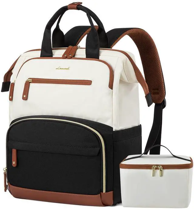 Main image of LOVEVOOK Lunch Backpack for Women, 17 Inch Laptop Bag with Insulated Cooler Lunch Box, Work Backpack for Teacher Nurse, Travel Backpack Lunch Bag for Camping Picnic Daily Use