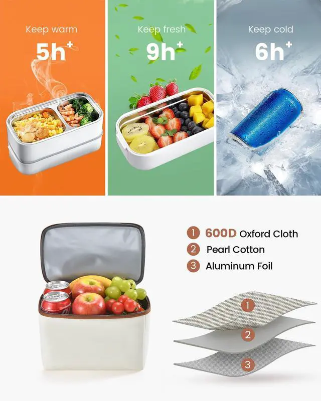 Alt view image 3 of 5 - LOVEVOOK Lunch Backpack for Women, 17 Inch Laptop Bag with Insulated Cooler Lunch Box, Work Backpack for Teacher Nurse, Travel Backpack Lunch Bag for Camping Picnic Daily Use