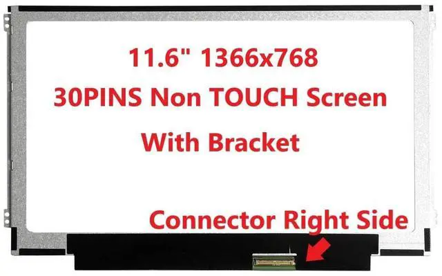 Alt view image 3 of 5 - New 11.6 inch Screen Compatible with CHROMEBOOK 11 G5 Series HD Slim 30 PINS Laptop Replacement LED LCD