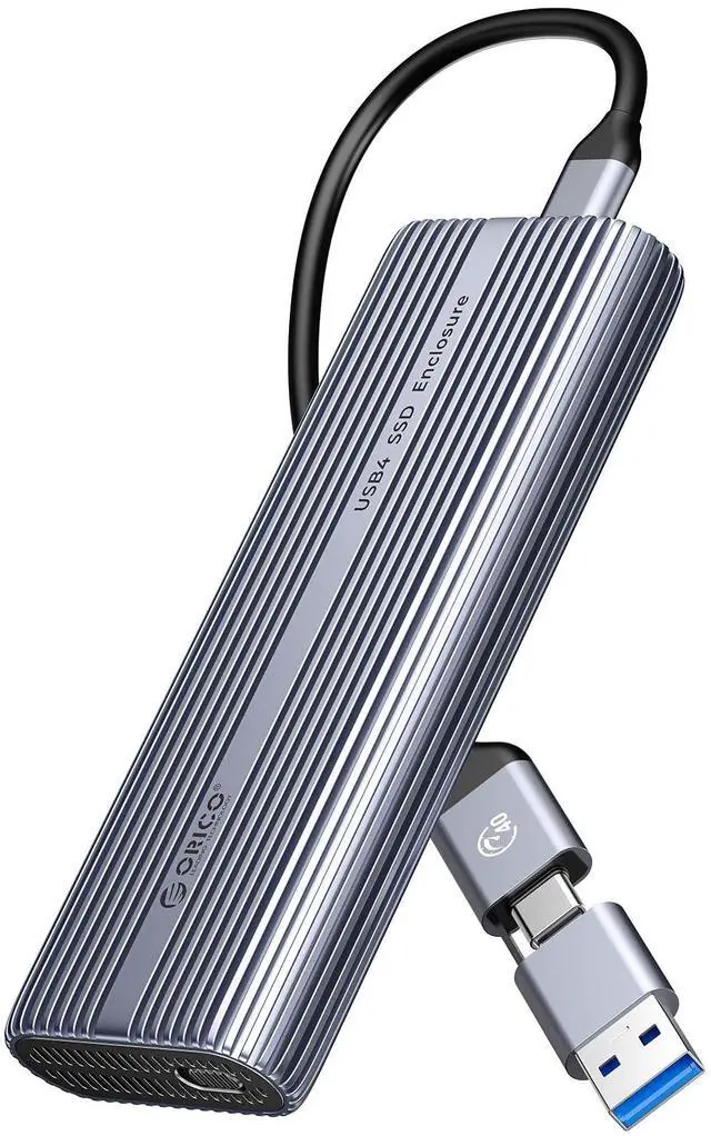 Main image of ORICO 40Gbps M.2 NVMe SSD Enclosure with Cooling Fan, Tool Free Aluminum M.2 Adapter Compatible with Thunderbolt 4/3 USB3.2/3.1/3.0/2.0, Max 8TB Capacity