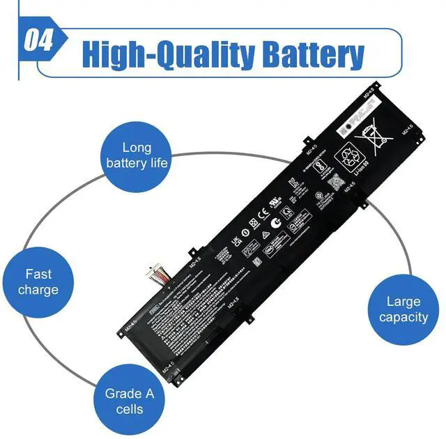 Alt view image 5 of 5 - FZ06XL Laptop Battery 83Wh Replacement for HP Spectre x360 2-in-1 Envy 16-h0011TX 16-f0035nr 16-h0006TX 16 h0112nr 16-h0795ng 16-h0018TX 16-f1075ng Series FZ06083XL M48025-005 M47636-2C1 M47636-2D1