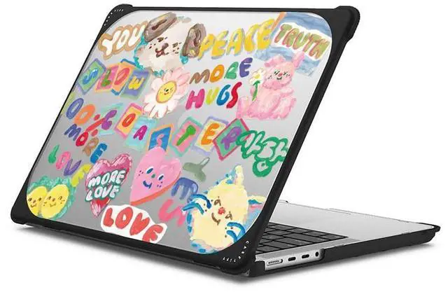 Main image of CASETiFY Bounce MacBook Pro 16-inch (M3/M4) Case [Enhanced Protective Corner Design/Ventilation Cutouts/Anti-Slip Grip] - Slowcoaster Sticker MacBook Case - Clear Black