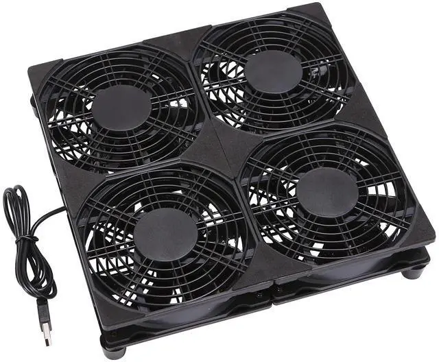 Main image of 4x120mm 240mm USB Cooling Fan - Ultra-Quiet 152CFM 5V Powered for Router & Computer Cooling Racks, Compatible with Mining Machine/Server Cabinet/Laptop/Gaming Rig